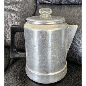 Vintage Sears  7 Cup Aluminum Coffee Percolator with Glass Top Lid